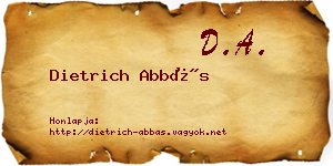 Dietrich Abbás névjegykártya